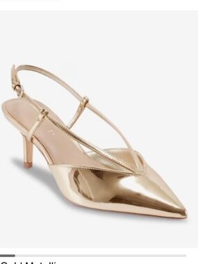 Marc Fisher AVILA NEW.   Metallic Gold Slingback Pointed Pump